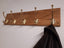 Oak Coat & Hat Rack – Personalised Wall Mounted Coat Hanger | 5 Brass Hooks